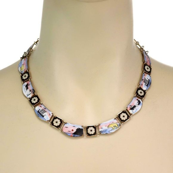 David Anderson Norway Enamel Necklace Bracelet Set - Picture 2 of 6